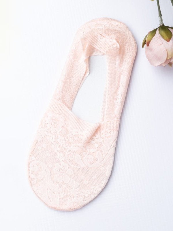 Casual Lace Floral Hidden Crew Socks Daily Commuter Accessories