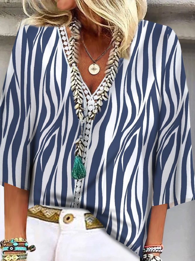Jersey Casual Geometric Shirt
