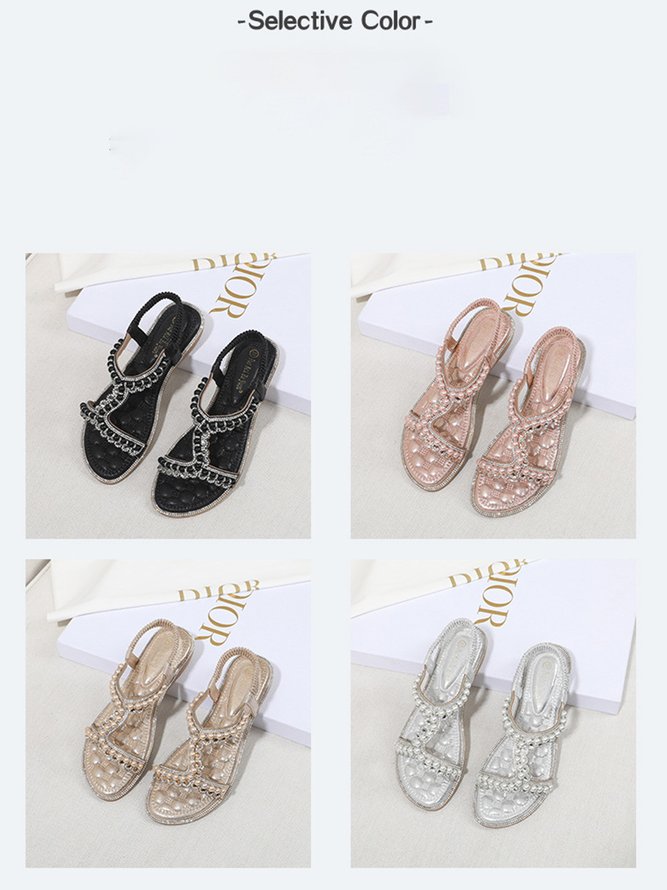 Rhinestone Pearl Comfort Massage Resort Sandals