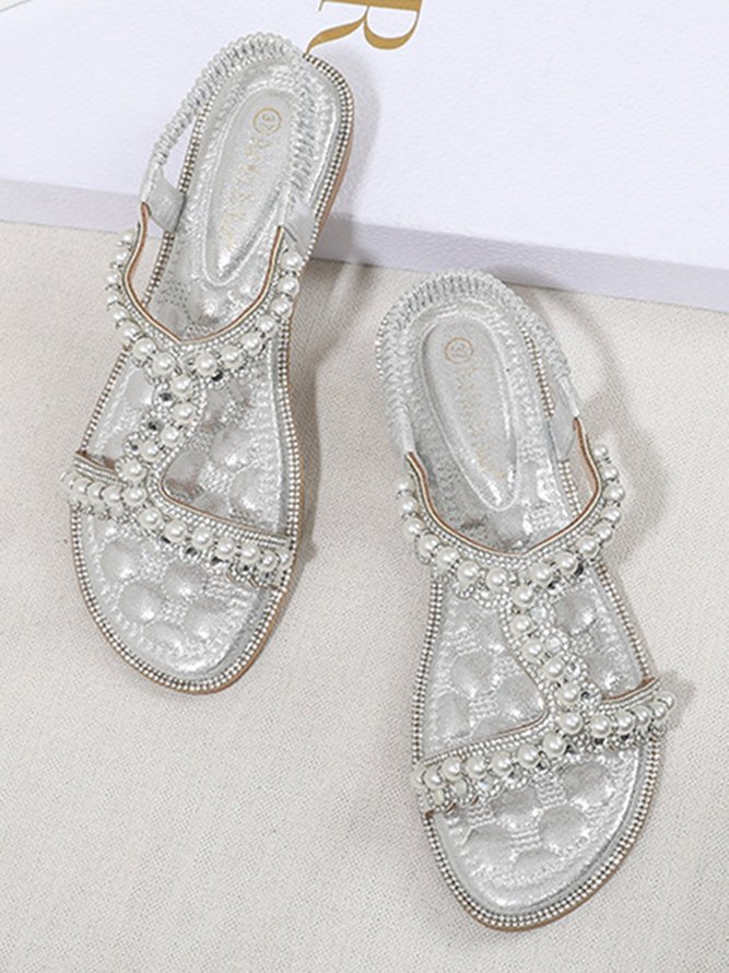 Rhinestone Pearl Comfort Massage Resort Sandals