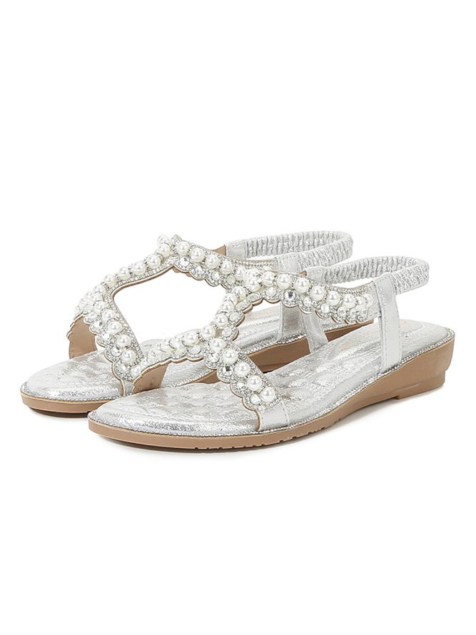 Rhinestone Pearl Comfort Massage Resort Sandals