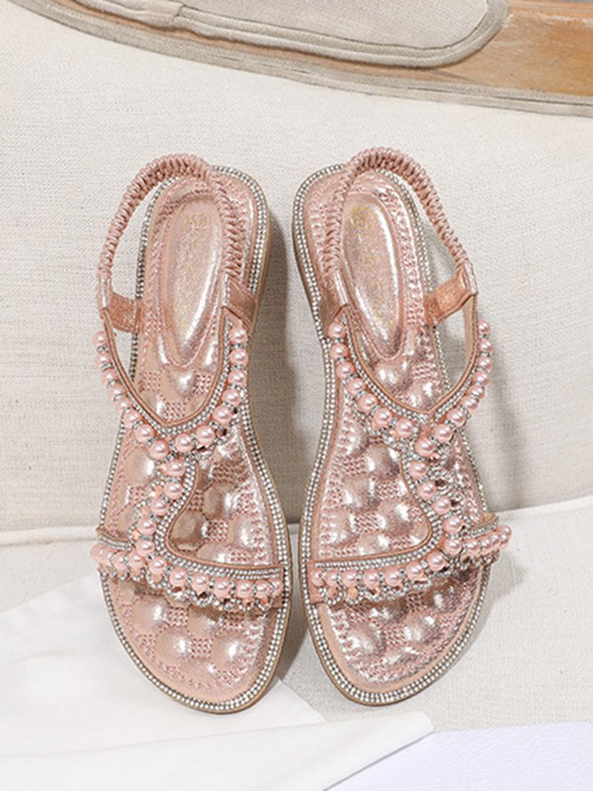 Rhinestone Pearl Comfort Massage Resort Sandals