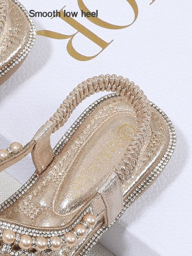 Rhinestone Pearl Comfort Massage Resort Sandals