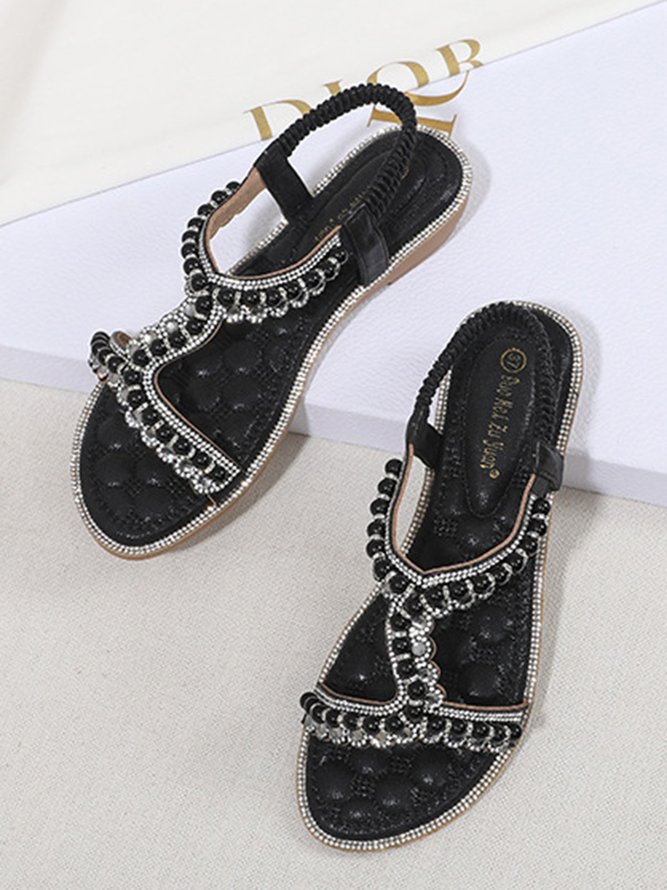 Rhinestone Pearl Comfort Massage Resort Sandals