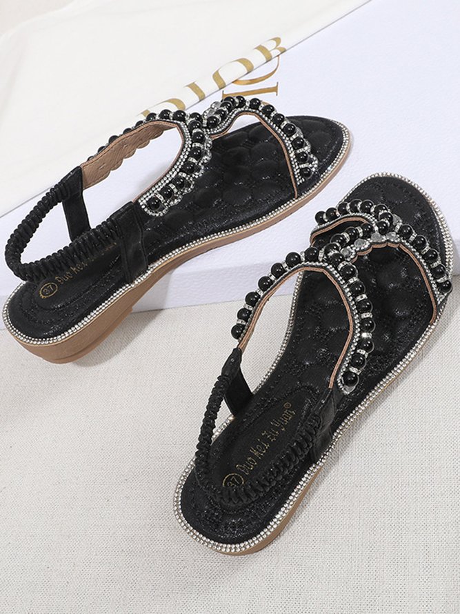 Rhinestone Pearl Comfort Massage Resort Sandals