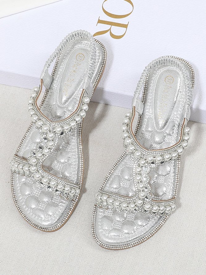 Rhinestone Pearl Comfort Massage Resort Sandals