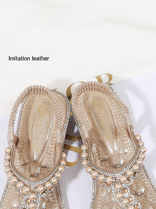Rhinestone Pearl Comfort Massage Resort Sandals