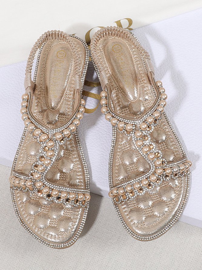 Rhinestone Pearl Comfort Massage Resort Sandals