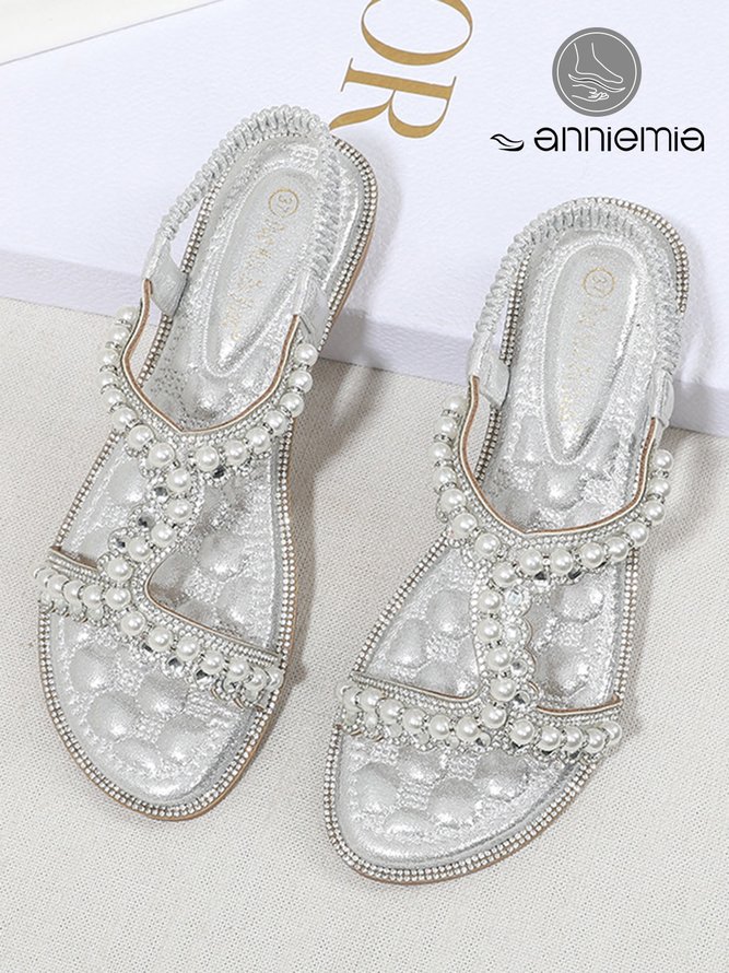 Rhinestone Pearl Comfort Massage Resort Sandals