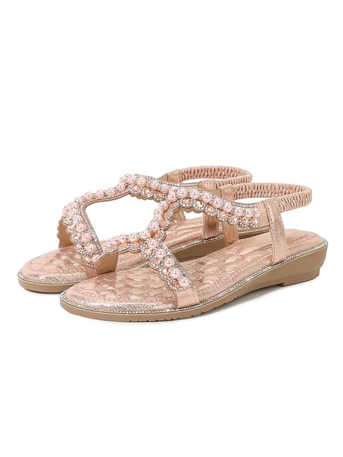 Rhinestone Pearl Comfort Massage Resort Sandals