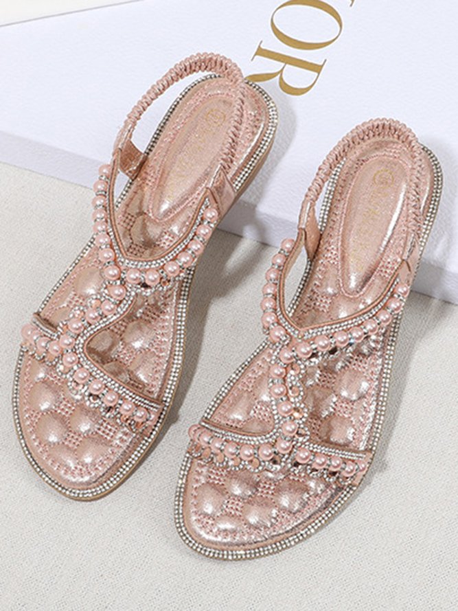 Rhinestone Pearl Comfort Massage Resort Sandals