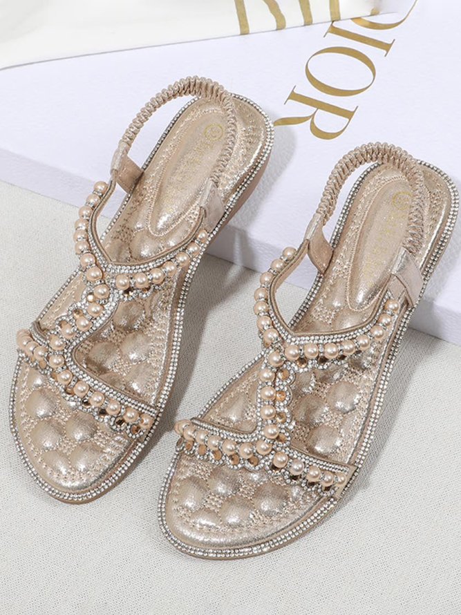 Rhinestone Pearl Comfort Massage Resort Sandals
