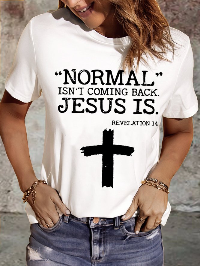 Loose Printing Casual Text Letters T-Shirt