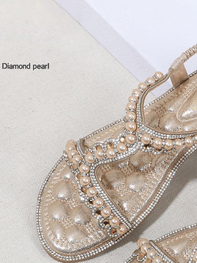 Rhinestone Pearl Comfort Massage Resort Sandals