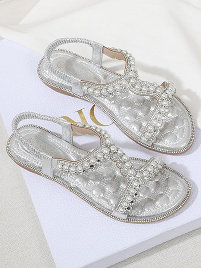 Rhinestone Pearl Comfort Massage Resort Sandals