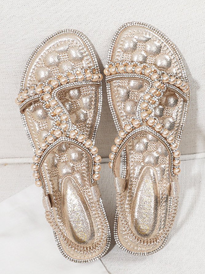 Rhinestone Pearl Comfort Massage Resort Sandals