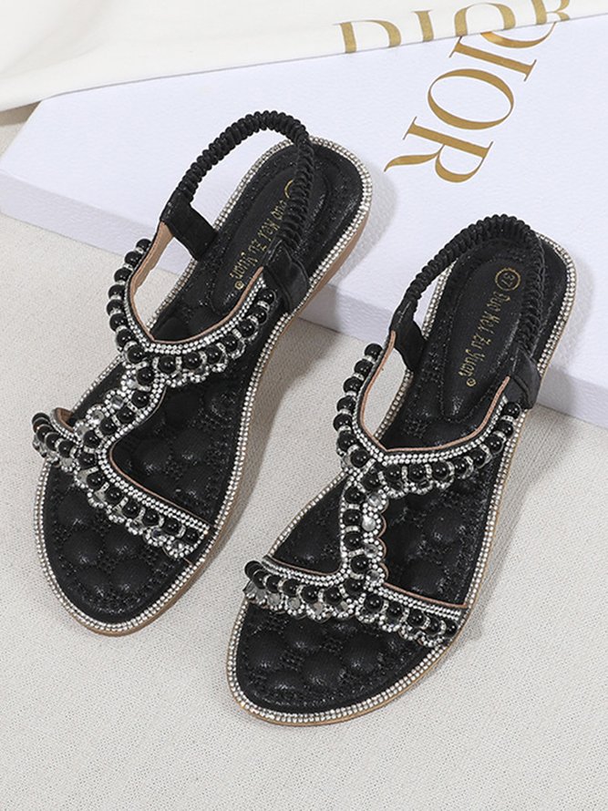 Rhinestone Pearl Comfort Massage Resort Sandals