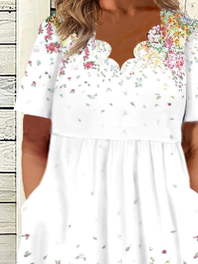 Plus Size Casual Short Sleeve Knit Dress
