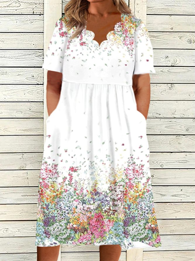 Plus Size Casual Short Sleeve Knit Dress