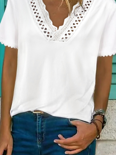 V Neck Casual Jersey Shirt