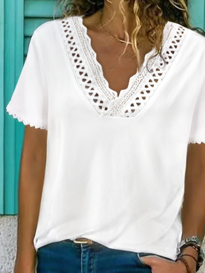 V Neck Casual Jersey Shirt