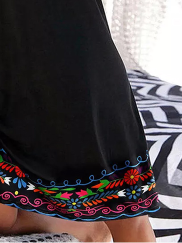 Plus Size Regular Fit Jersey Ethnic Ethnic Dress