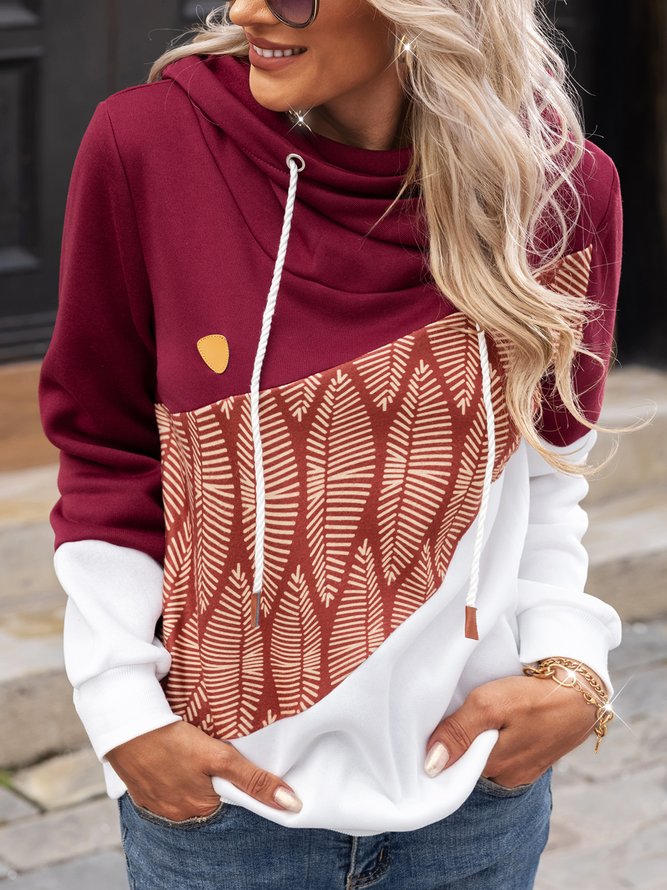 Wine Red Long Sleeve Vintage Sweatshirt