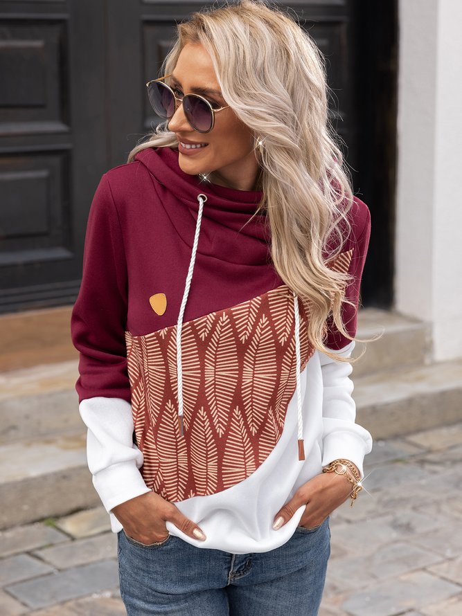 Wine Red Long Sleeve Vintage Sweatshirt