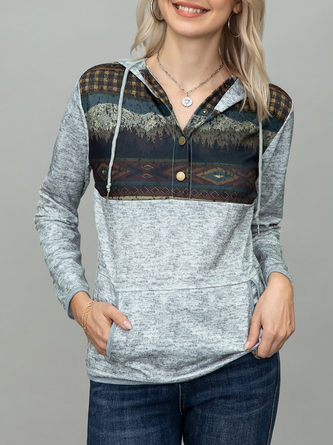 Women Casual Printed Long Sleeve Sweatshirt