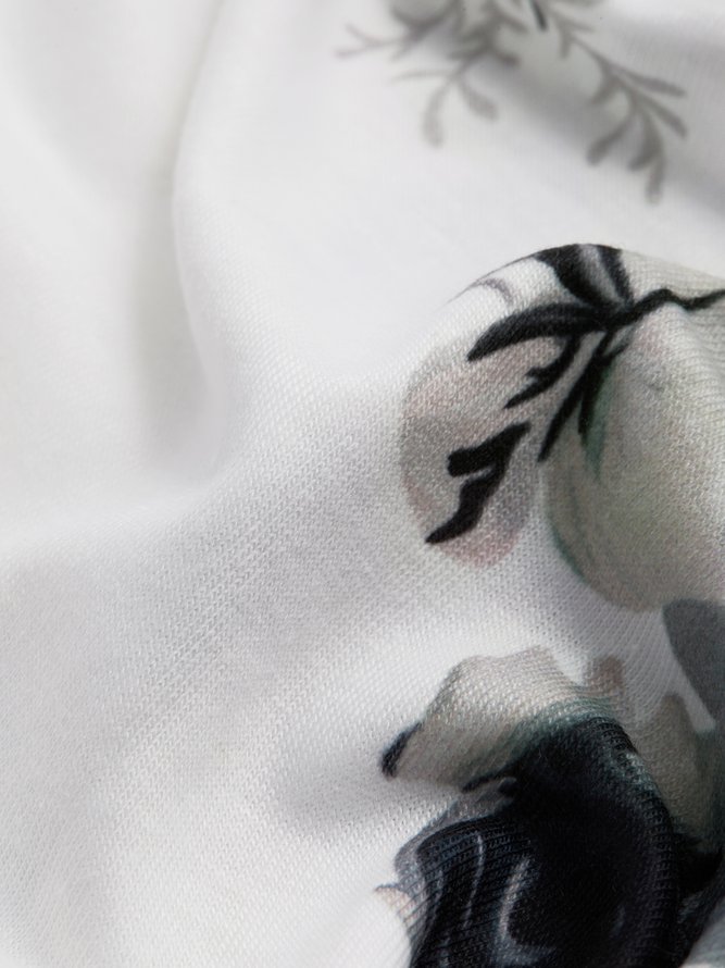 Floral Sleeveless V neck Casual Knit Tank