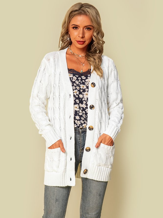 Long Sleeve Buttoned Casual Sweater coat