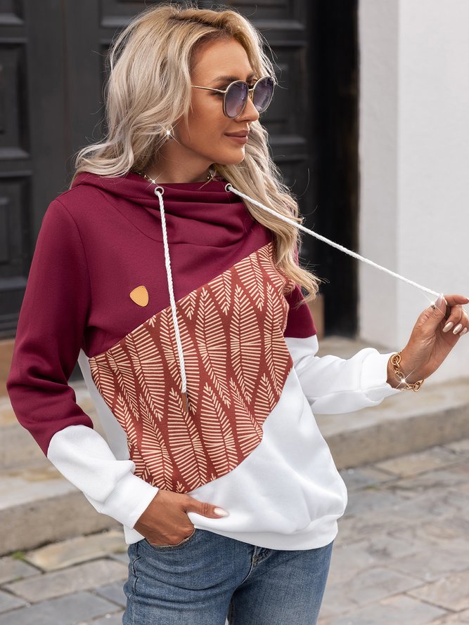 Wine Red Long Sleeve Vintage Sweatshirt