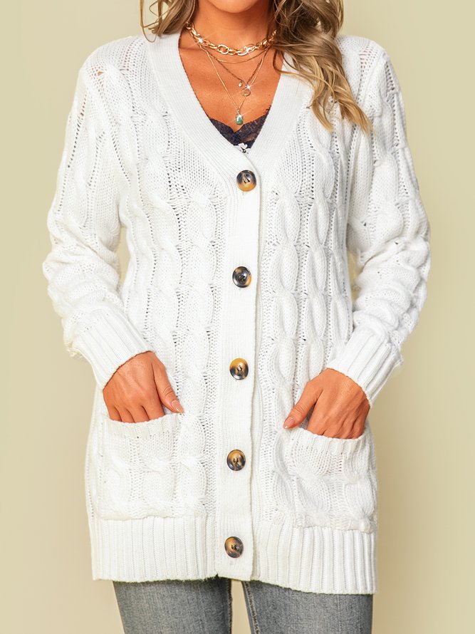 Long Sleeve Buttoned Casual Sweater coat