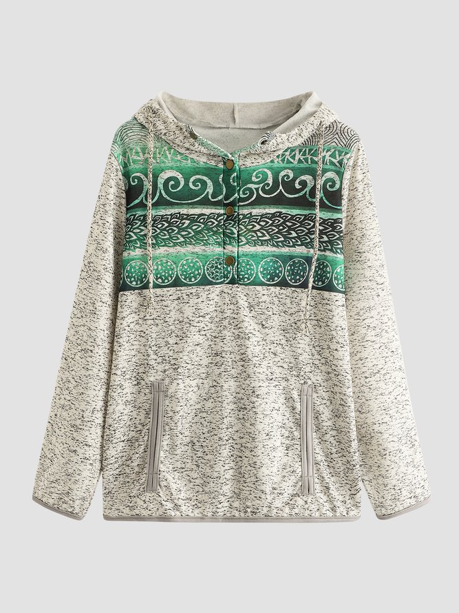 Women Casual Printed Long Sleeve Sweatshirt
