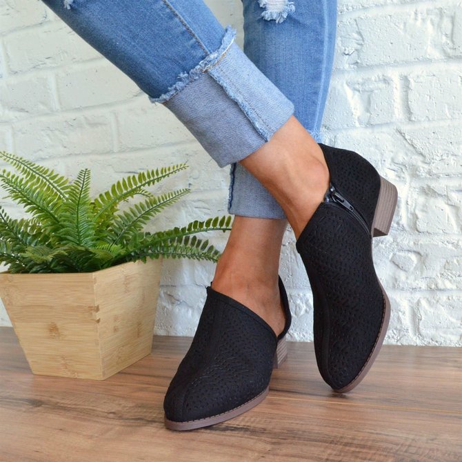 Women Fall Detailed Open Side Flat Sandals