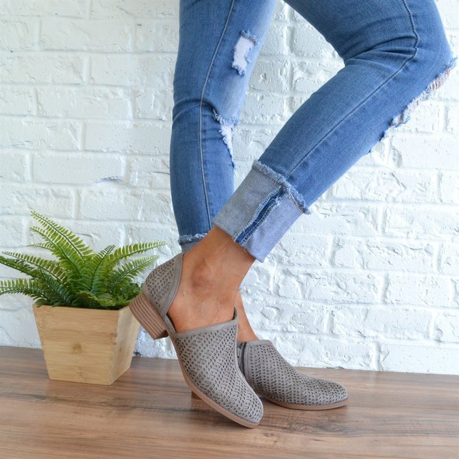 Women Fall Detailed Open Side Flat Sandals