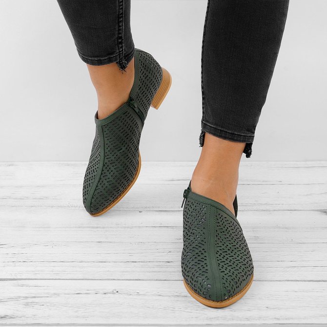Women Fall Detailed Open Side Flat Sandals