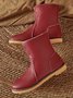 Women Casual PU Snow Boots Full Waterproof Insulated Low Heel Winter Boots