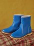 Women Casual PU Snow Boots Full Waterproof Insulated Low Heel Winter Boots
