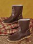 Women Casual PU Snow Boots Full Waterproof Insulated Low Heel Winter Boots
