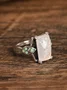 Vintage White Opal Ancient Silver Ring