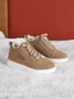 Text-print Warm Lined Lace-Up Sneakers