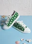 St. Patrick's Day Shamrock Print Green Canvas Shoes