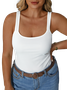 Plus Size Sexy Skinny Solid Sleeveless Knit Tank