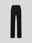 Daily Casual Plain Zipper Commuting Fashion H-Line Long Straight Pants