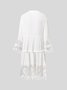 Women 3/4 Sleeve V Neck Holiday Boho Dresses