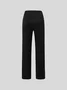 Daily Casual Plain Zipper Commuting Fashion H-Line Long Straight Pants