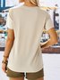 Mother's Day Casual Short Sleeve Round Neck Printed Top T-shirt