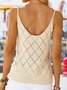 Plain Sleeveless Crew Neck Casual Vests Valentine's Day Top