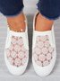 Flower Embroidery Lace Detail Hidden Heeled Shoes